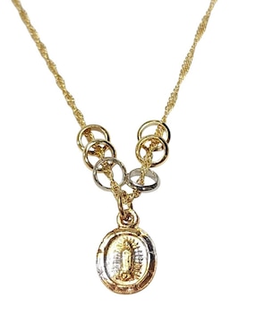 Medalla ovalada Limerence By Claudia Herrera virgen de guadalupe de 14 K