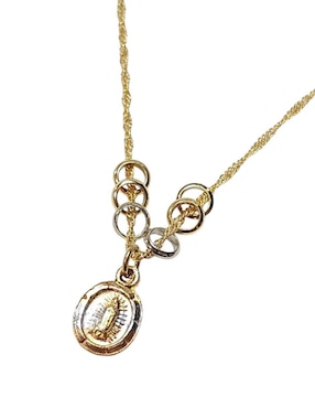 Medalla ovalada Limerence By Claudia Herrera virgen de guadalupe de 14 K