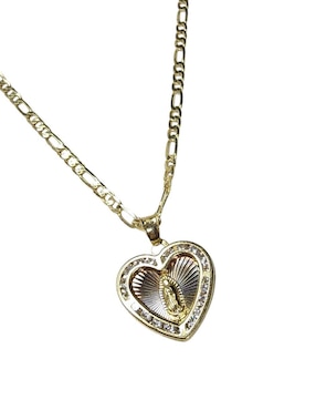 Collar virgen de guadalupe de corazón Limerence By Claudia Herrera de oro laminado 14 K