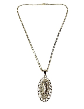 Collar Virgen de Guadalupe ovalado Limerence By Claudia Herrera de oro laminado 14 K