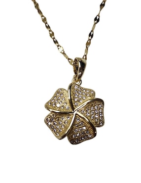 Collar de trébol Limerence By Claudia Herrera Suerte de oro laminado 14 K