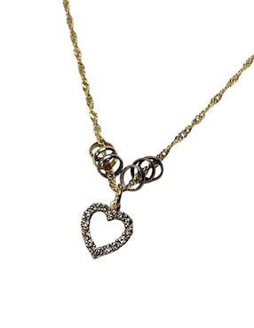 Collar de corazón Limerence By Claudia Herrera de oro laminado 14 K