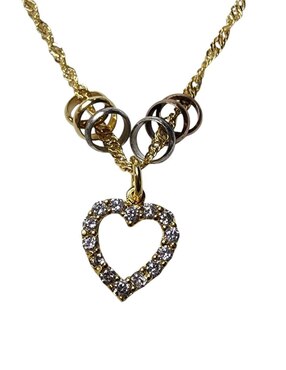 Collar de corazón Limerence By Claudia Herrera de oro laminado 14 K