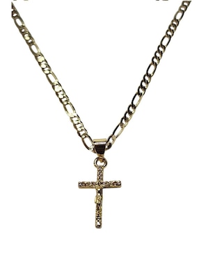 Collar cristo de cruz Limerence By Claudia Herrera de oro laminado 14 K
