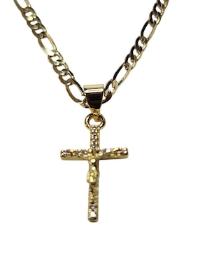 Collar cristo de cruz Limerence By Claudia Herrera de oro laminado 14 K