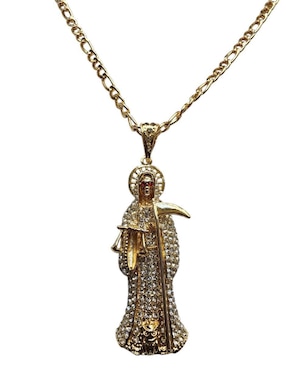 Collar de santa muerte Limerence By Claudia Herrera de oro laminado 14 K