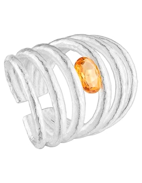 Anillo Tous Duna P 925 de plata citrina brillante