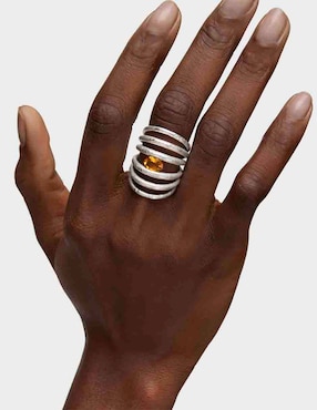 Anillo Tous Duna P 925 de plata citrina brillante
