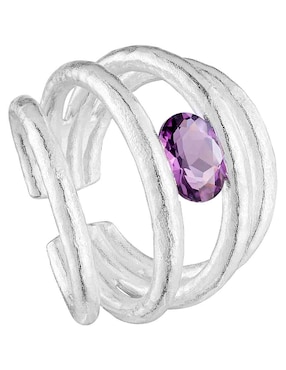 Anillo Tous Duna P 925 de plata amatista brillante