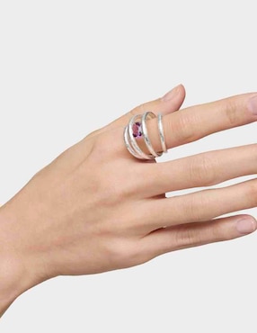 Anillo Tous Duna P 925 de plata amatista brillante