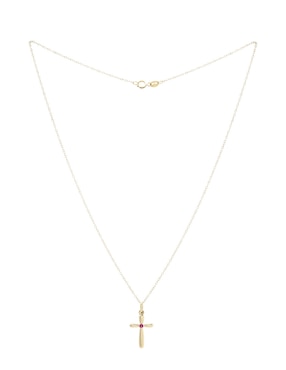 Collar de cruz D Cadena de oro 14 K
