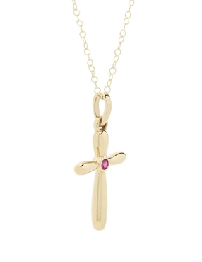 Collar de cruz D Cadena de oro 14 K