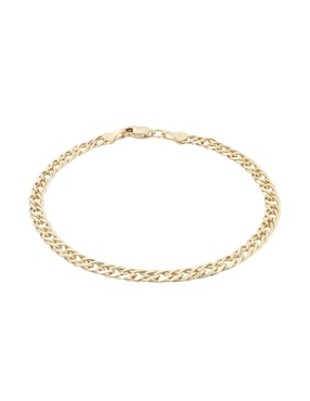 Pulsera D Cadena de oro 14 K con acabado brillante