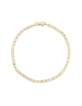 Pulsera D Cadena de oro 14 K con acabado pulido