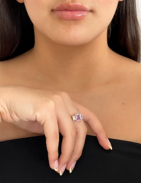 Anillo Argo Joyeros 14 k de oro zirconia brillante