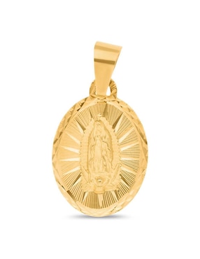 Medalla ovalada Joyerías Bizzarro virgen de guadalupe de oro 14 K