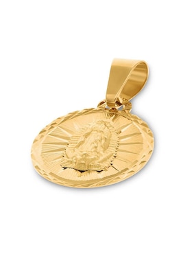 Medalla ovalada Joyerías Bizzarro virgen de guadalupe de oro 14 K