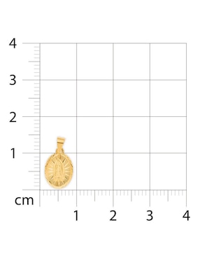 Medalla ovalada Joyerías Bizzarro virgen de guadalupe de oro 14 K