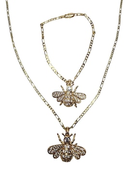 Collar y pulsera de abeja Limerence By Claudia Herrera Insectos de oro vermeil 14 K zirconia