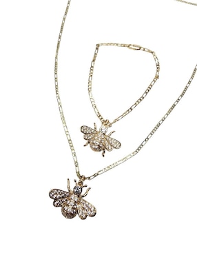 Collar y pulsera de abeja Limerence By Claudia Herrera Insectos de oro vermeil 14 K zirconia