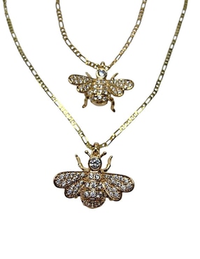 Collar y pulsera de abeja Limerence By Claudia Herrera Insectos de oro vermeil 14 K zirconia