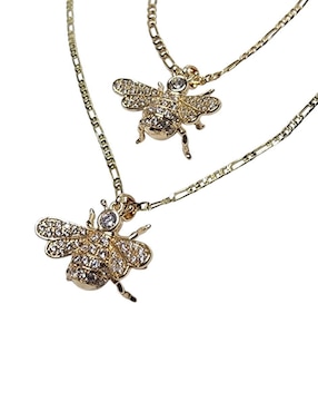 Collar y pulsera de abeja Limerence By Claudia Herrera Insectos de oro vermeil 14 K zirconia