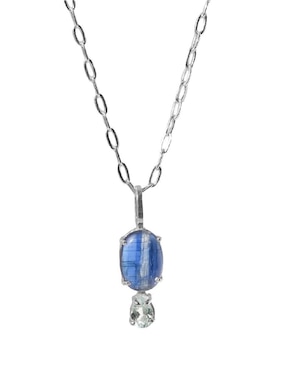 Collar con dije ovalado Teresa Díaz Joyería Mexicana Destellos de plata P 925