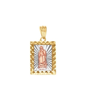 Medalla Joyerías Bizzarro virgen de guadalupe de oro florentino 14 K