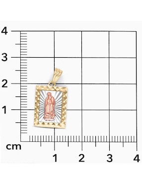 Medalla Joyerías Bizzarro virgen de guadalupe de oro florentino 14 K