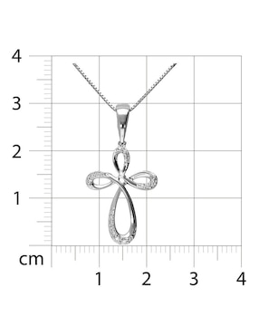 Dije de cruz Joyerías Bizzarro de oro blanco 14 K