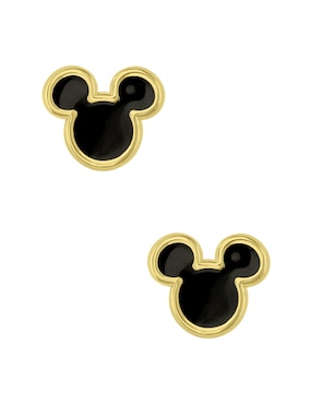 Broqueles Mickey Mouse Sabelli Disney de oro con acabado esmaltado