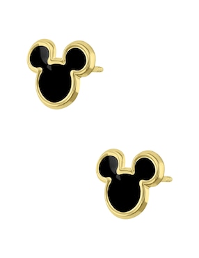 Broqueles Mickey Mouse Sabelli Disney de oro con acabado esmaltado