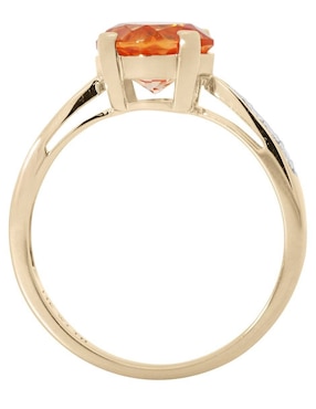 Anillo de rombo Valessa 14 k de oro citrina y diamante pavé