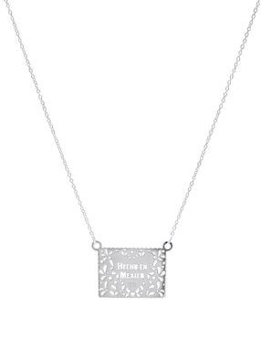 Collar con dije cuadrado Teresa Díaz Joyería Mexicana de plata P 925
