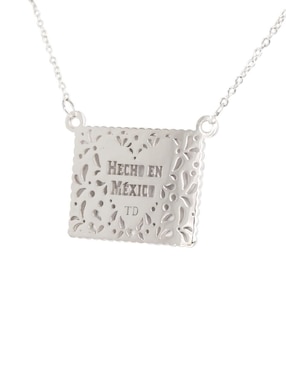 Collar con dije cuadrado Teresa Díaz Joyería Mexicana de plata P 925