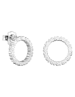 Aretes redondos Oso Tous Straight de plata P 925 con acabado brillante