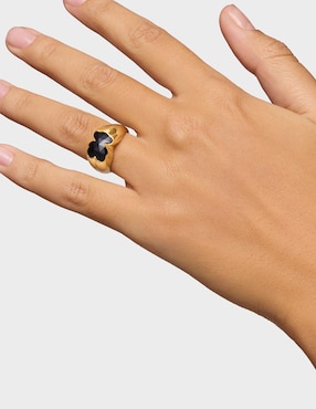 Anillo de oso Tous Icon Color P 925 de plata ónix brillante