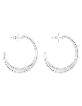 Aretes de aro redondos Tous Duna de plata P 925 con acabado brillante