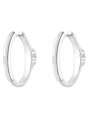 Aretes de aro de oso Tous de plata P 925 con acabado brillante ónix