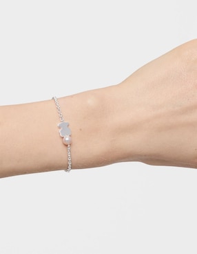 Pulsera Tous de plata con perla de agua p 925 Sweet Dolls con acabado liso