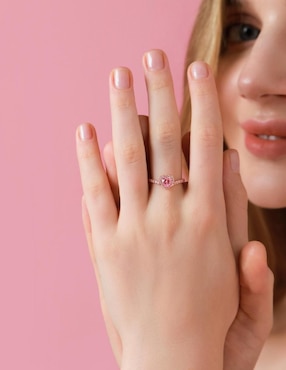 Anillo de corazón Moonberry Eternity Moments de plata vermeil P 925 zirconia cúbica con acabado baño de oro rosa