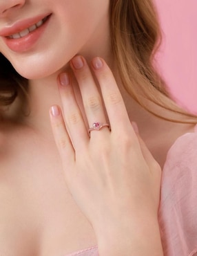 Anillo de corazón Moonberry Eternity Moments de plata vermeil P 925 zirconia cúbica con acabado baño de oro rosa