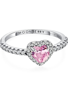 Anillo de corazón Moonberry Eternity Moments P 925 de plata zirconia cúbica brillante