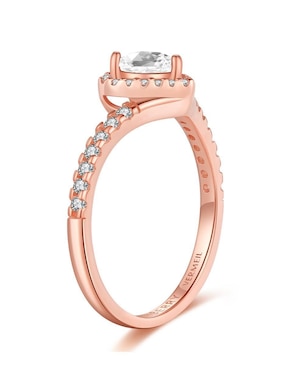 Anillo de corazón Moonberry Eternity Moments de plata vermeil P 925 zirconia cúbica con acabado baño de oro rosa