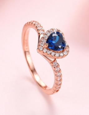 Anillo de corazón Moonberry Eternity Moments de plata vermeil P 925 zirconia cúbica con acabado baño de oro rosa
