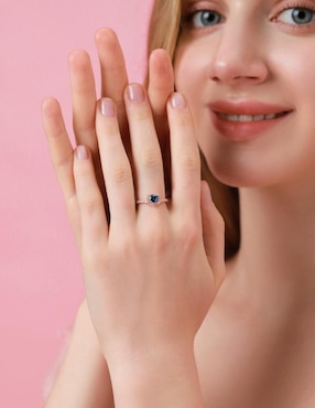 Anillo de corazón Moonberry Eternity Moments de plata vermeil P 925 zirconia cúbica con acabado baño de oro rosa