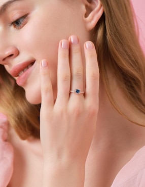 Anillo de corazón Moonberry Eternity Moments de plata vermeil P 925 zirconia cúbica con acabado baño de oro rosa