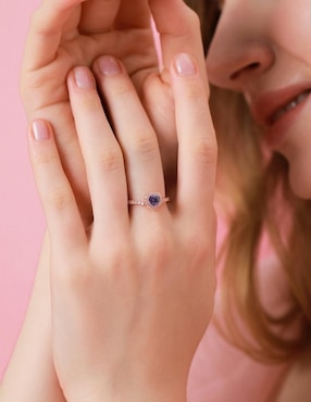 Anillo de corazón Moonberry Eternity Moments de plata vermeil P 925 zirconia cúbica con acabado baño de oro rosa