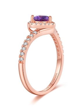 Anillo de corazón Moonberry Eternity Moments de plata vermeil P 925 zirconia cúbica con acabado baño de oro rosa