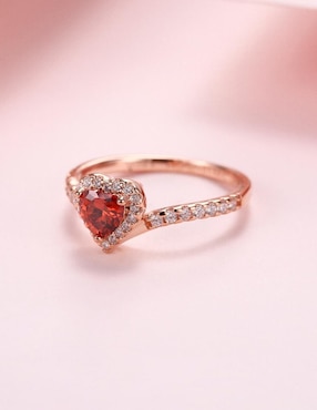 Anillo de corazón Moonberry Eternity Moments de plata vermeil P 925 zirconia cúbica con acabado baño de oro rosa